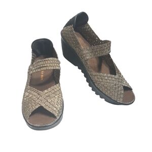 BM Bernie Mev. Cleopatra Brown Metallic Fort Slip On Platform‎ Wedges 41